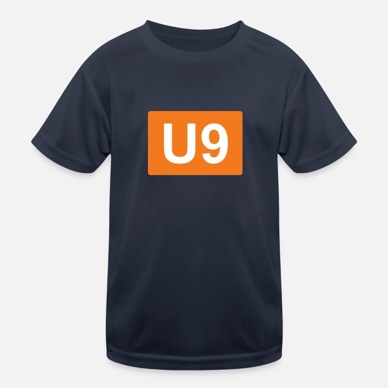 Berlin U-Bahn U9 - Kinder Funktions-T-Shirt - Navy