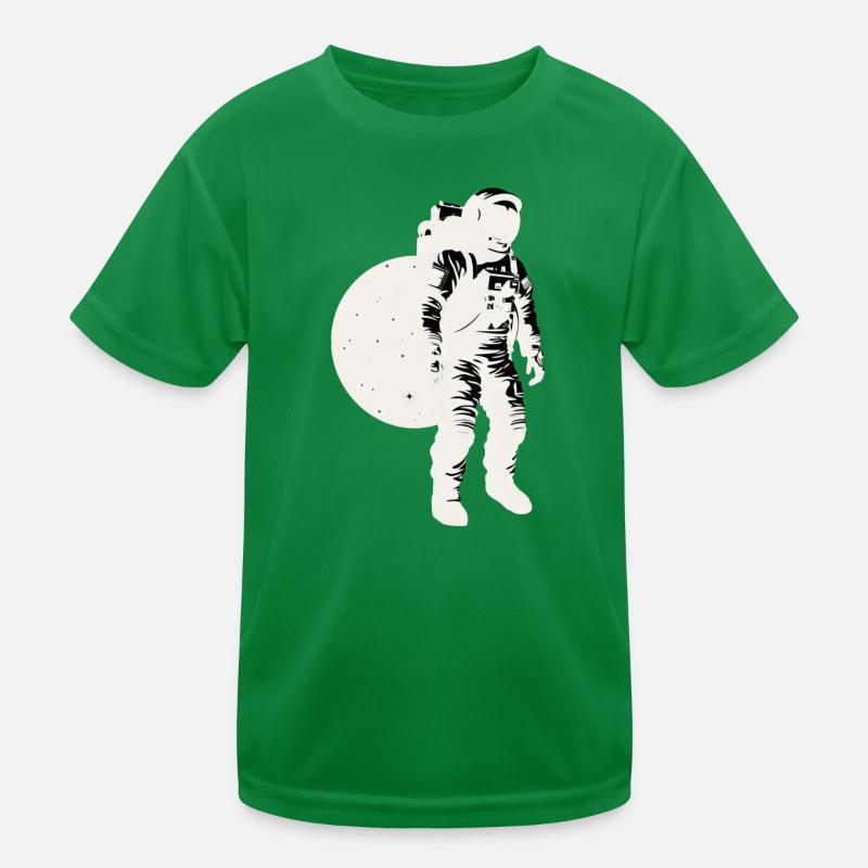 Astronaut silhouette white, moon background Kids Functional T-Shirt