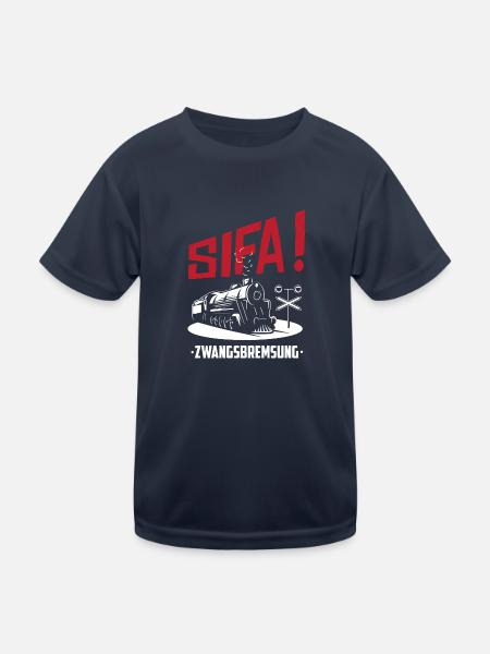 Eisenbahner Zugführer Eisenbahn Zwangsbremsung - Kinder Funktions-T-Shirt - Navy