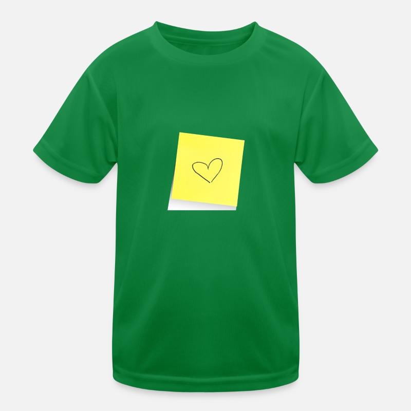 yellow notepad, sticky note, heart, love Kids Functional T-Shirt