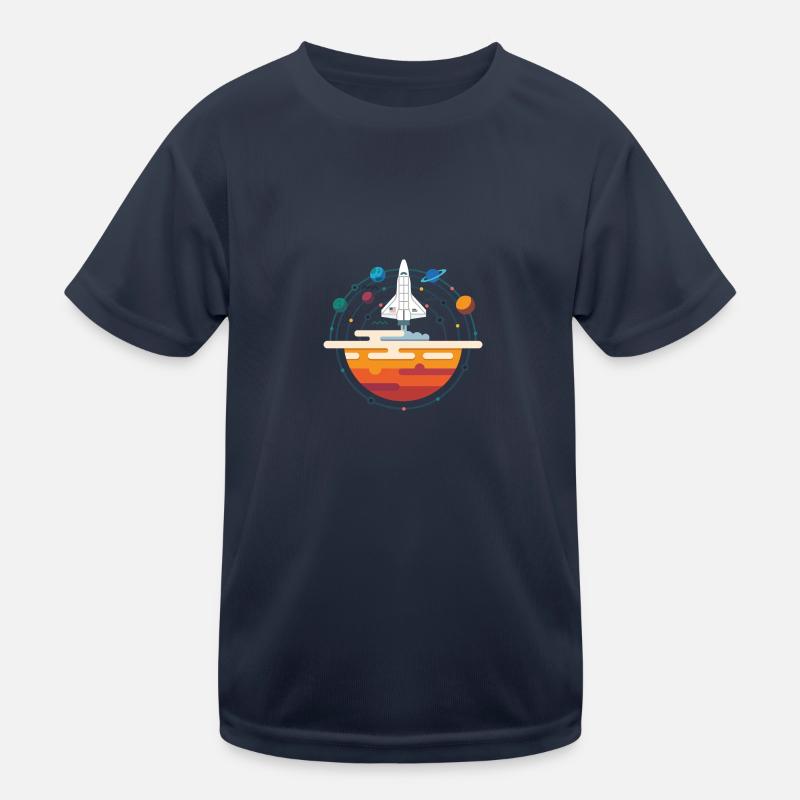 Navette spatiale et système solaire T-shirt sport Enfant