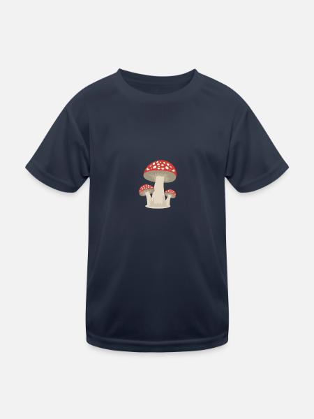 Mushroom lucky guy forest gift idea - Kids Functional T-Shirt - navy