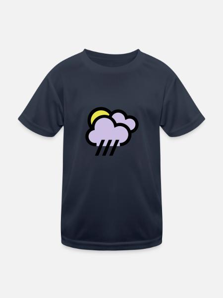 cloudy with chills icon weather icon - Kids Functional T-Shirt - navy - Front