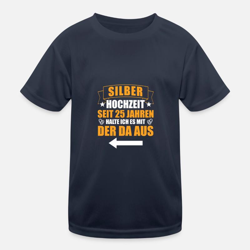 Mit der da 25. Hochzeitstag Silberhochzeit Kinder Funktions-T-Shirt