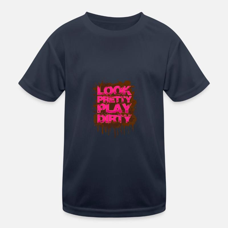 Belle jolie Schlammlauf Mud Run Muddy Race T-shirt sport Enfant