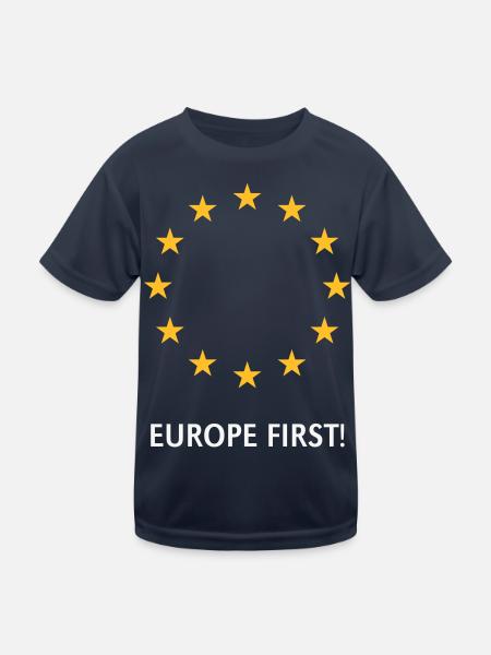 Europe First! Europe First! (2C) - Kids Functional T-Shirt - navy - Front