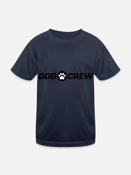 Hunde Crew Hundepfote - Kinder Funktions-T-Shirt - Navy - Vorne