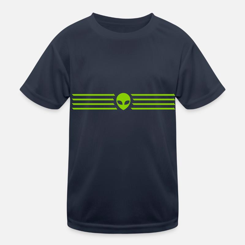 Linien Striche Alien Design Kinder Funktions-T-Shirt