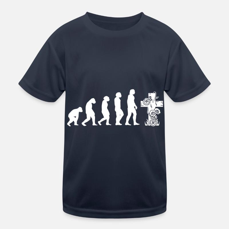 Evolution Bestatter - Kinder Funktions-T-Shirt - Navy