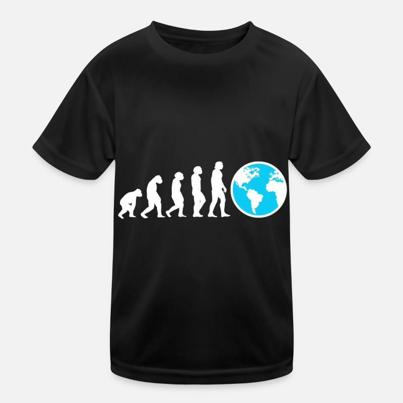 Evolution Geografielehrer Kinder Funktions-T-Shirt