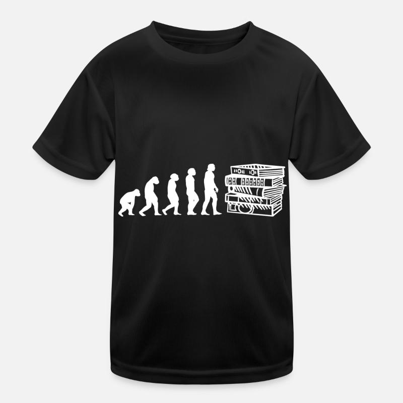 Evolution Bücherwurm Kinder Funktions-T-Shirt