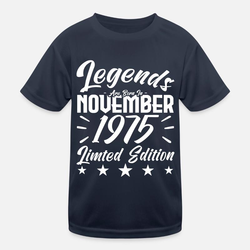 Legenden werden im November 1975 Jubiläumsgeschenk geboren Kinder Funktions-T-Shirt