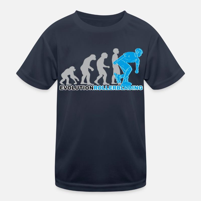 evolution rollerblading, Inline Skates, skaten - Kinder Funktions-T-Shirt - Navy