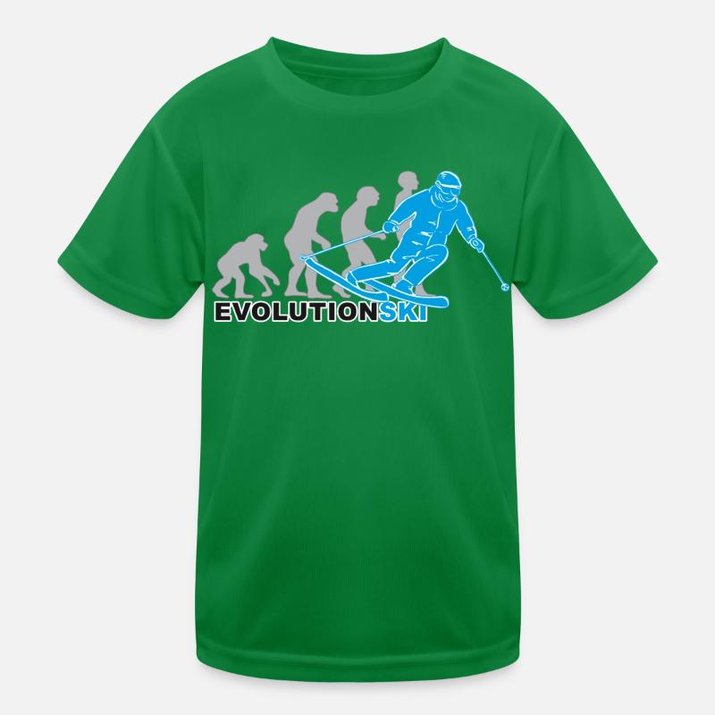 evolution ski, skiing, skiing, ski slope Kids Functional T-Shirt