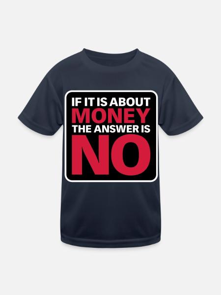 No Money - Kids Functional T-Shirt - navy - Front