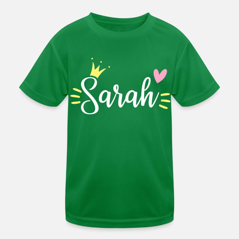 Sarah Name Crown Kids Functional T-Shirt