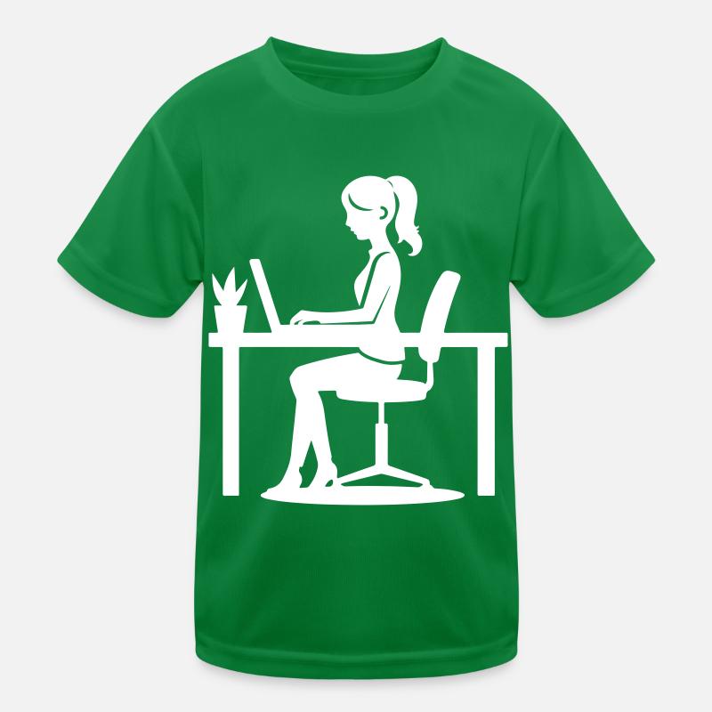 Worker Woman Computer Job Kids Functional T-Shirt