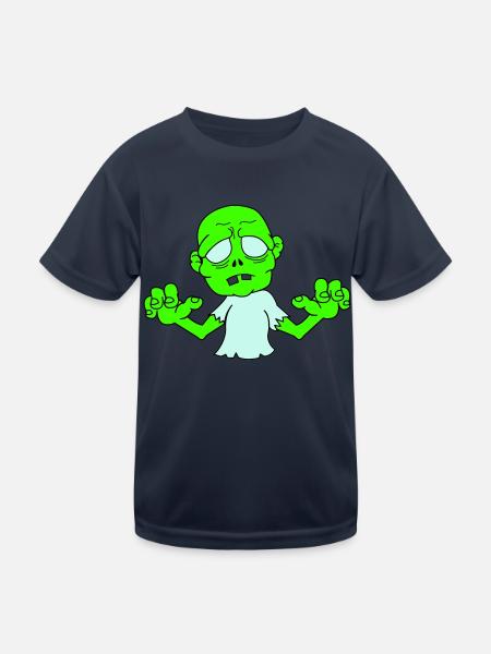 Zombie - Kinder Funktions-T-Shirt - Navy - Vorne