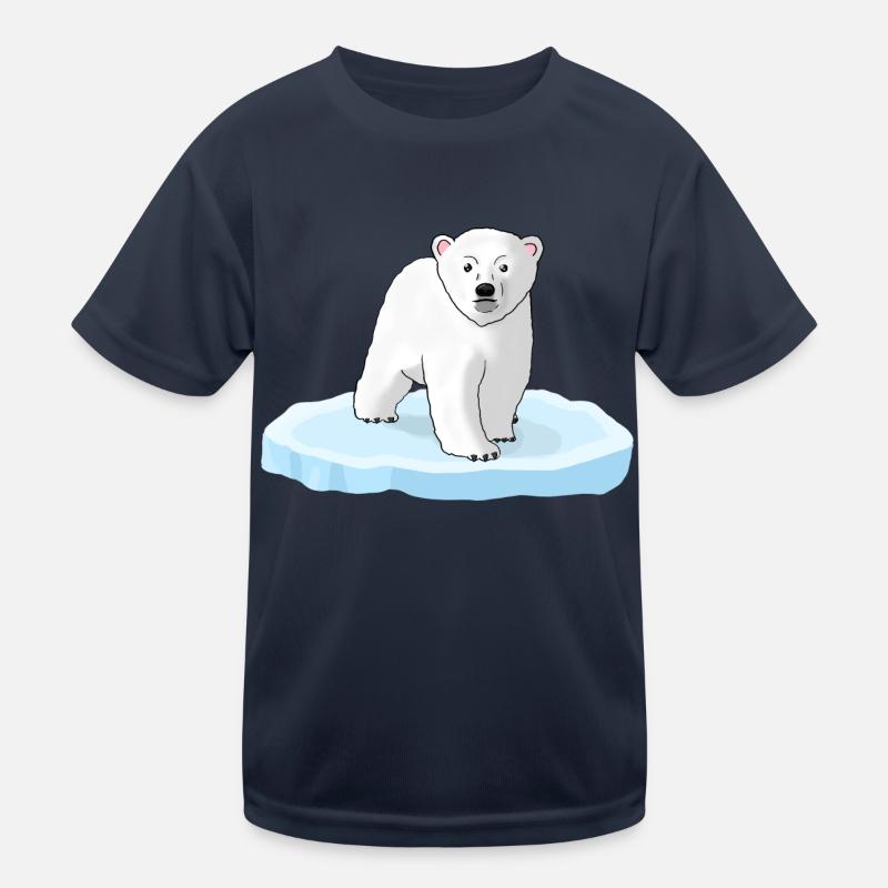 Eisbär auf Eisscholle - Kinder Funktions-T-Shirt - Navy