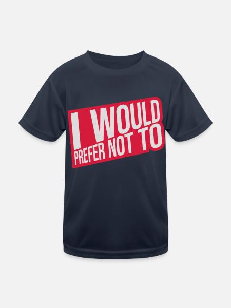 Je préfère ne pas - T-shirt sport Enfant - bleu marine - Devant