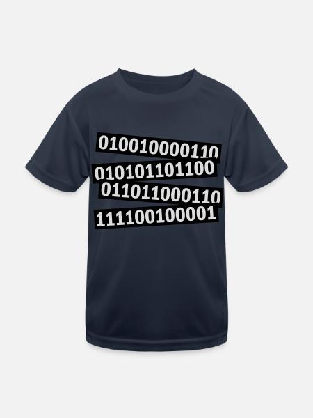 Binär Code Programm Sprache - Kinder Funktions-T-Shirt - Navy - Vorne