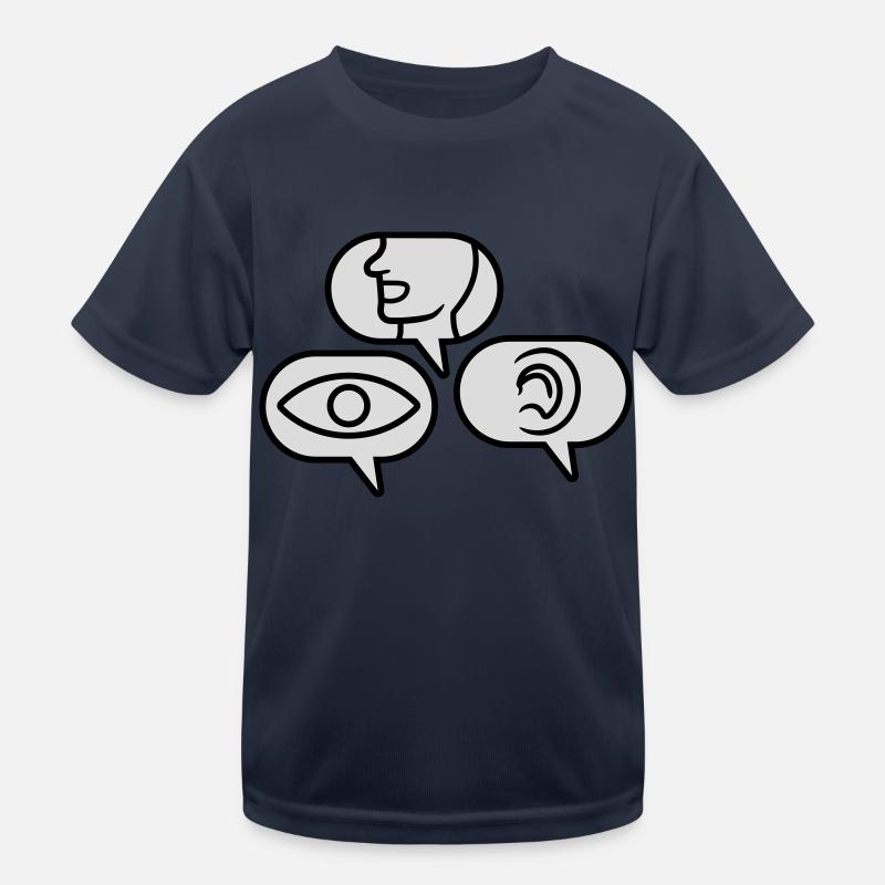 See Speak Hear Speech bubbles Kids Functional T-Shirt