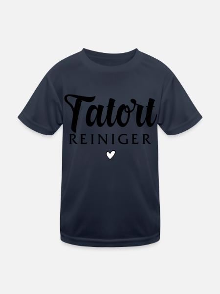 Tatort Reiniger - Kinder Funktions-T-Shirt - Navy - Vorne
