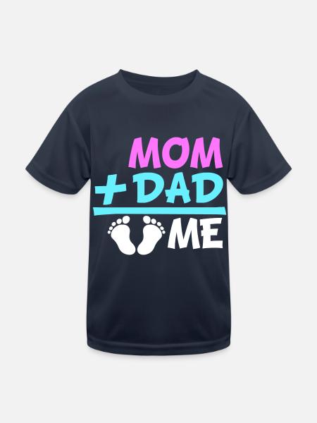 Mom Plus Dad Me Pregnant Belly Pregnancy - Kids Functional T-Shirt - navy - Front