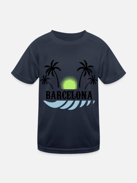 Barcelona - Kids Functional T-Shirt - navy - Front