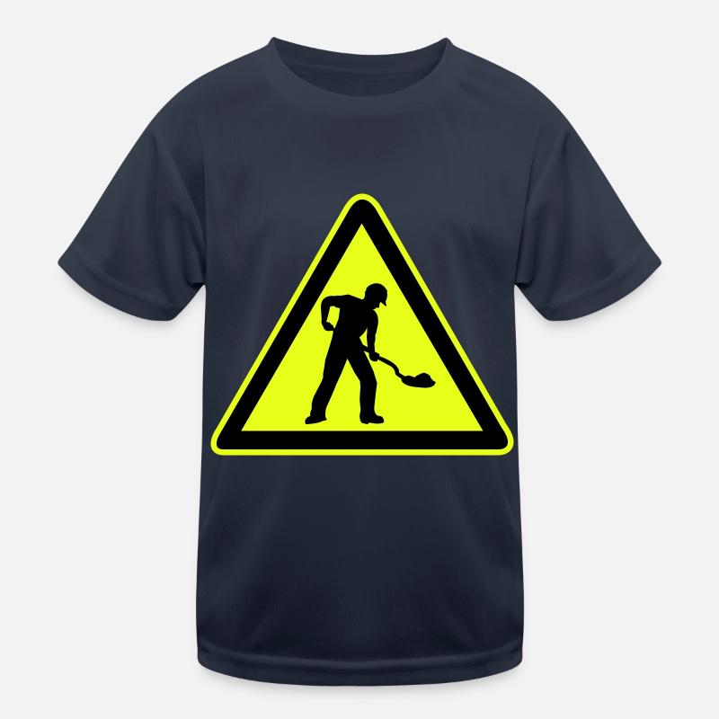 Road construction sign construction site 1 Kids Functional T-Shirt