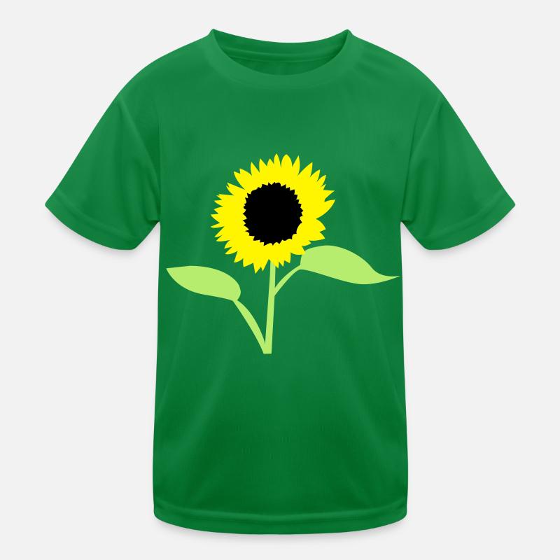 summer sunflower yellow with open leaves Kids Functional T-Shirt