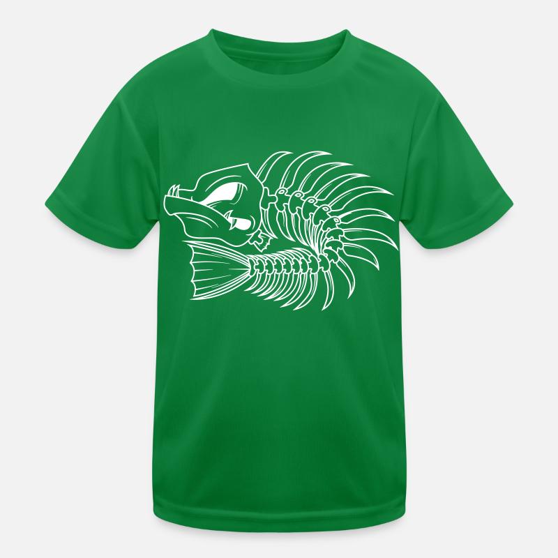 Fish bones herringbone fish skeleton Kids Functional T-Shirt