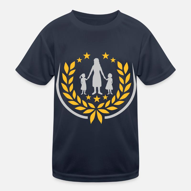 2 Töchter Mutter Lorbeerkranz Kinder Funktions-T-Shirt