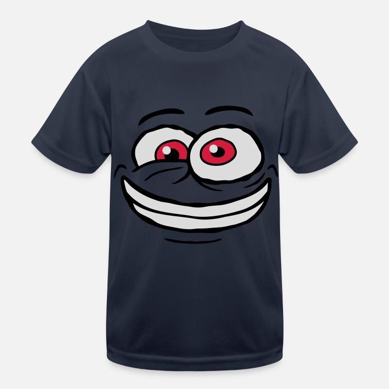Crazy Comic Face Design Kids Functional T-Shirt
