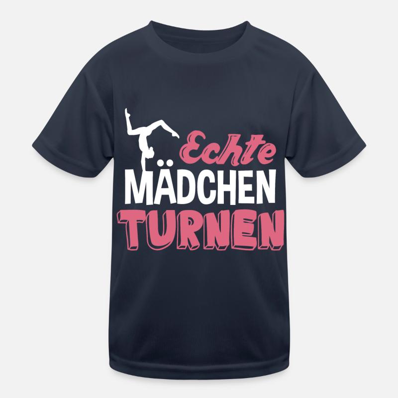 Echte Mädchen turnen Kinder Funktions-T-Shirt