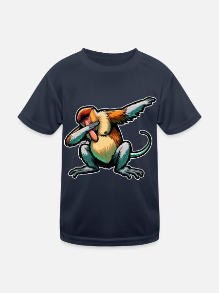 Nasenbär Affe Dabbing Affe Geschenk Affen - Kinder Funktions-T-Shirt - Navy
