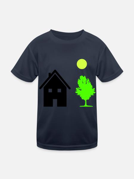 Arbre de maison - T-shirt sport Enfant - bleu marine - Devant
