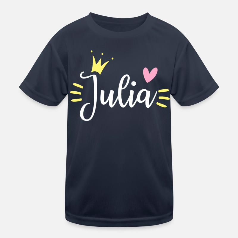 Julia Name Crown Kids Functional T-Shirt