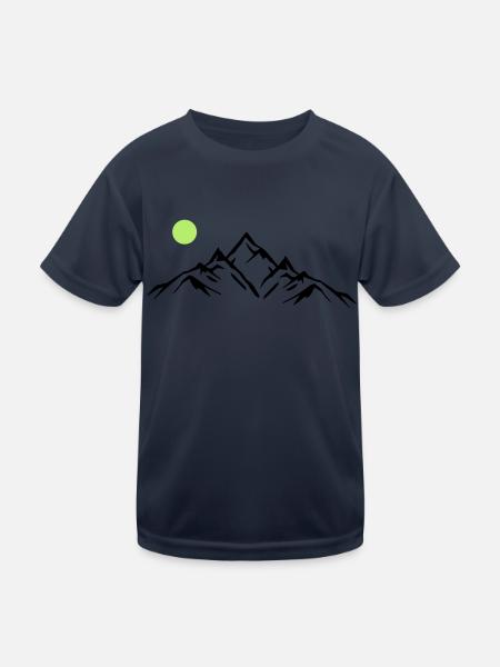 mountains - Kinder Funktions-T-Shirt - Navy - Vorne