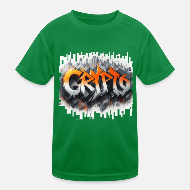 crypto, grafitti text 3D Kinder Funktions-T-Shirt