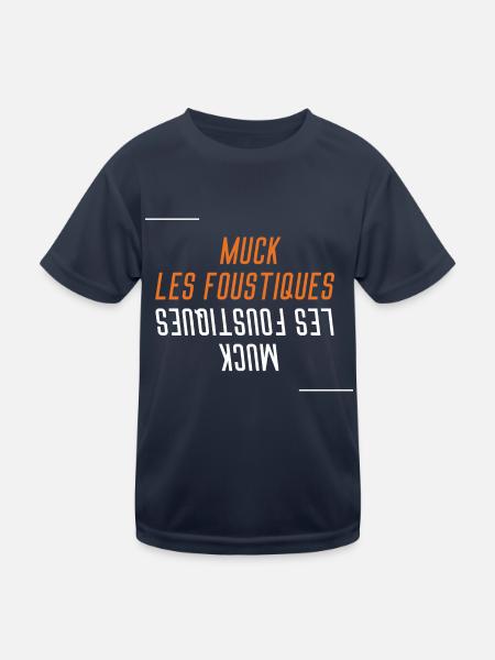 Muck Les Foustiques Deteste les Piqûres moustiques - T-shirt sport Enfant - bleu marine - Devant