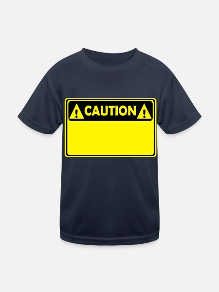 CAUTION - Kinder Funktions-T-Shirt - Navy - Vorne