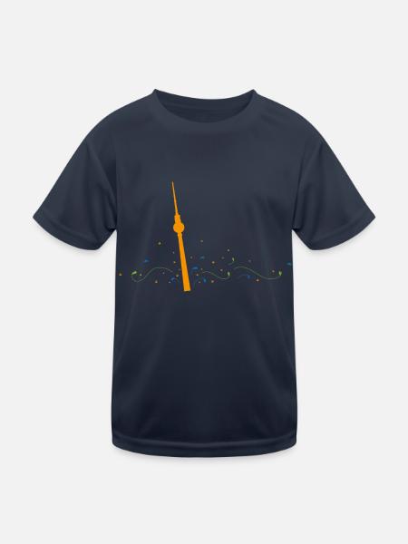 Fernsehturm Berlin | Berlin hat den Flow - Kinder Funktions-T-Shirt - Navy