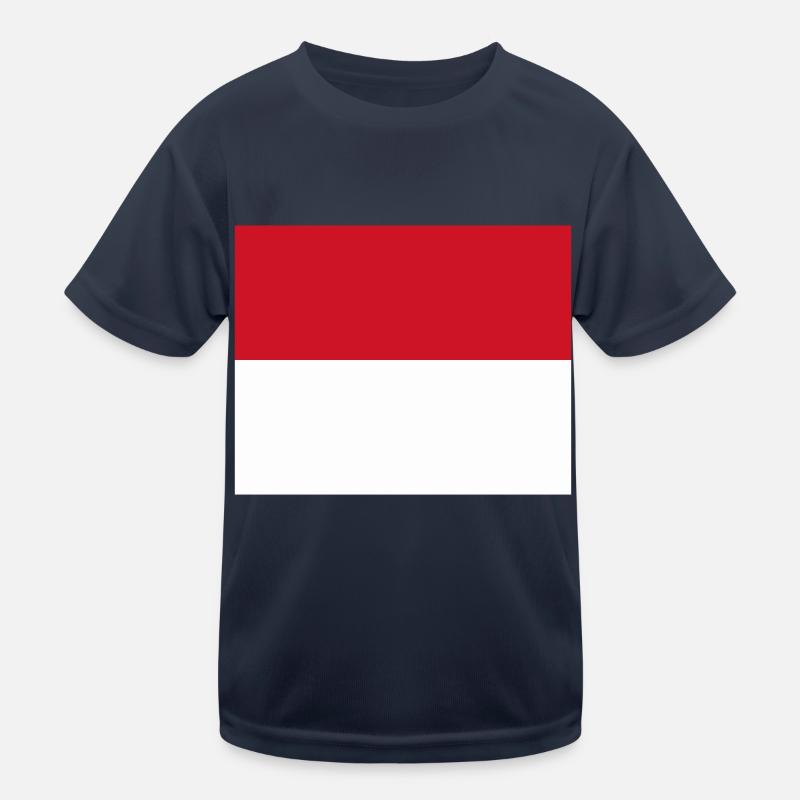 Flagge von Monaco / Drapeau Monaco Kinder Funktions-T-Shirt