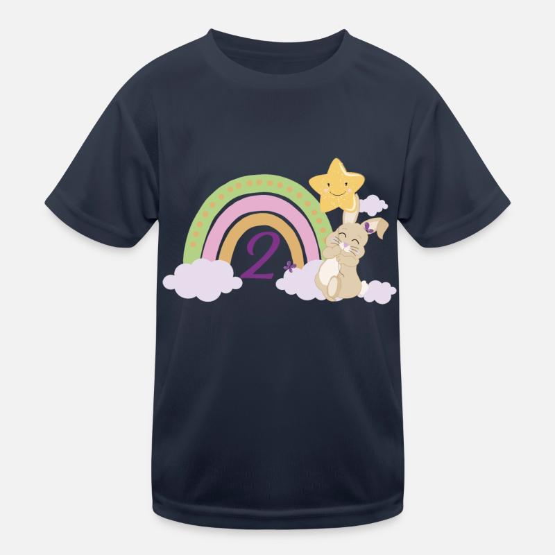 2. Geburtstag Regenbogen Hase Mädchen Geschenk Kinder Funktions-T-Shirt