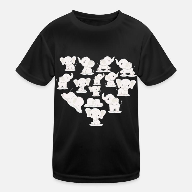 Herz Elefant Kinder Funktions-T-Shirt