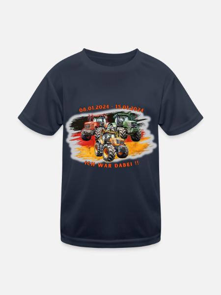 08.01.2024 bis 15.01.2024 ICH WAR DABEI - Kinder Funktions-T-Shirt - Navy - Vorne