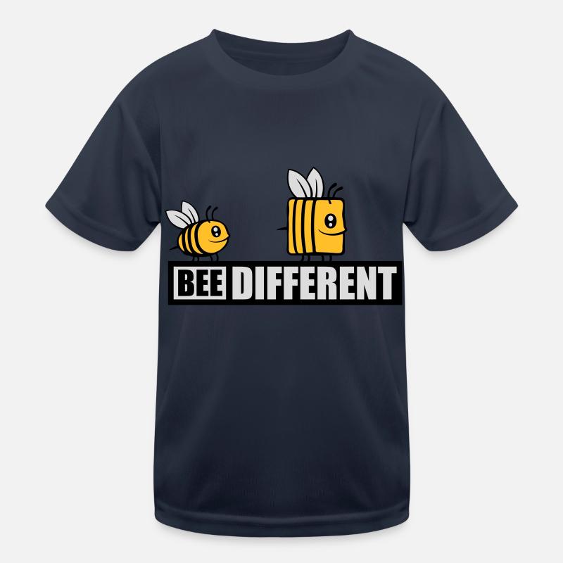 bee different Spruch Zitat - Kinder Funktions-T-Shirt - Navy
