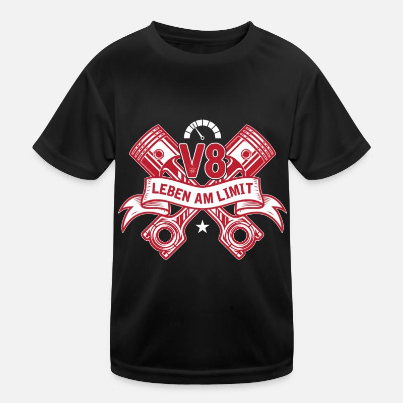 8 Zylinder Tuner Tuning V8 Kinder Funktions-T-Shirt