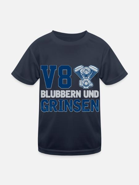 8 Zylinder Tuner Tuning V8 - Kinder Funktions-T-Shirt - Navy